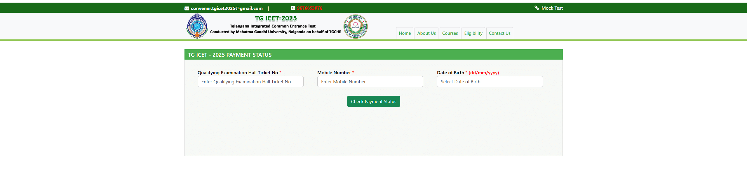 TS ICET Application Fees Payment Status