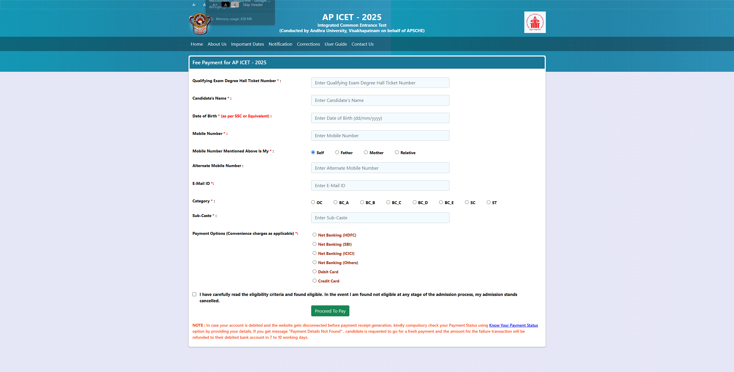 AP ICET Registration 2025
