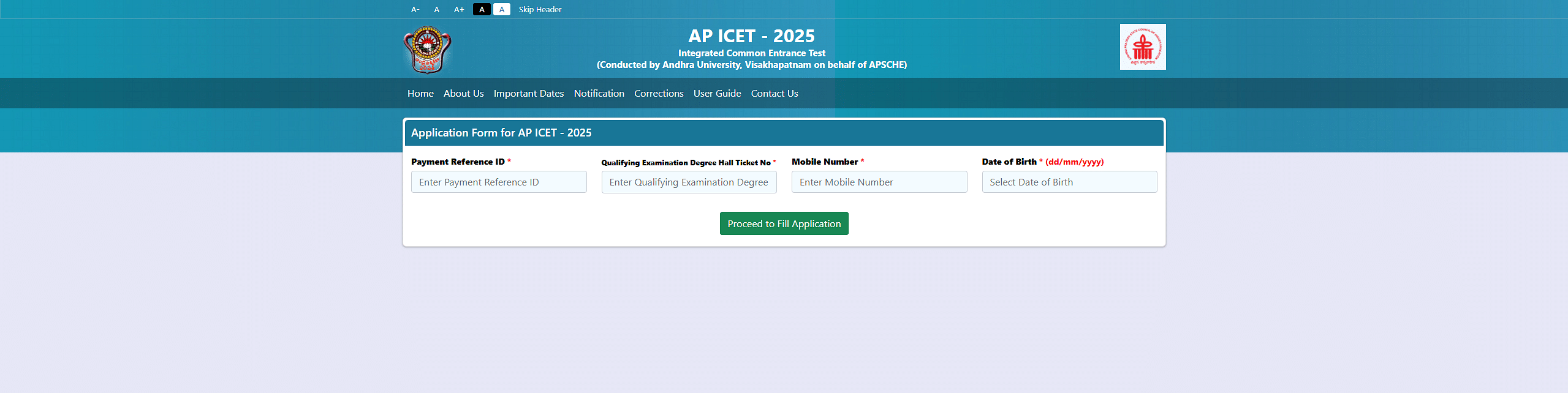 AP ICET Application Form 2025