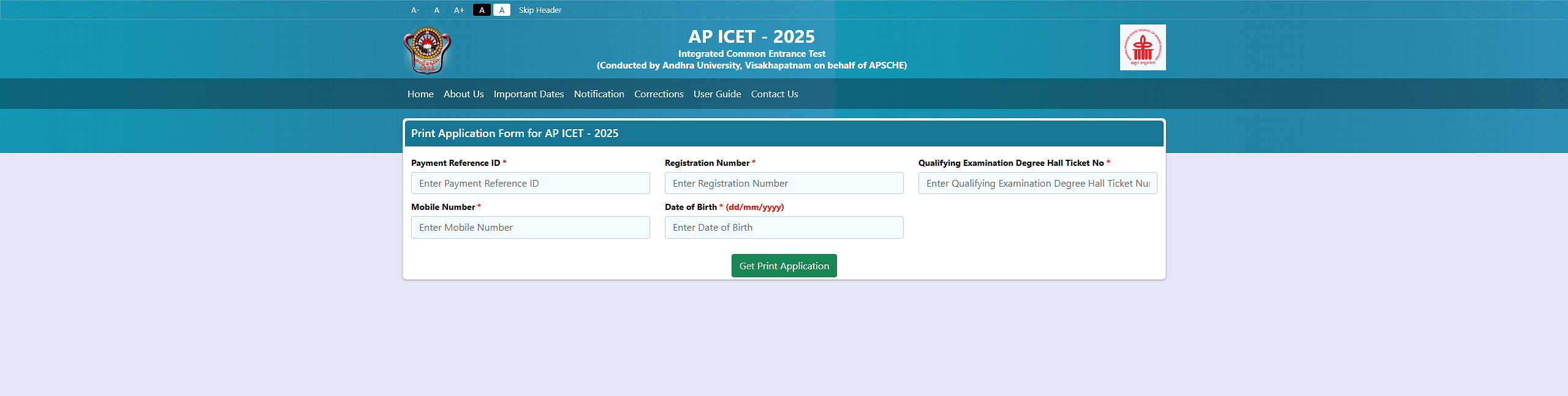 AP ICET 2025 Print Form