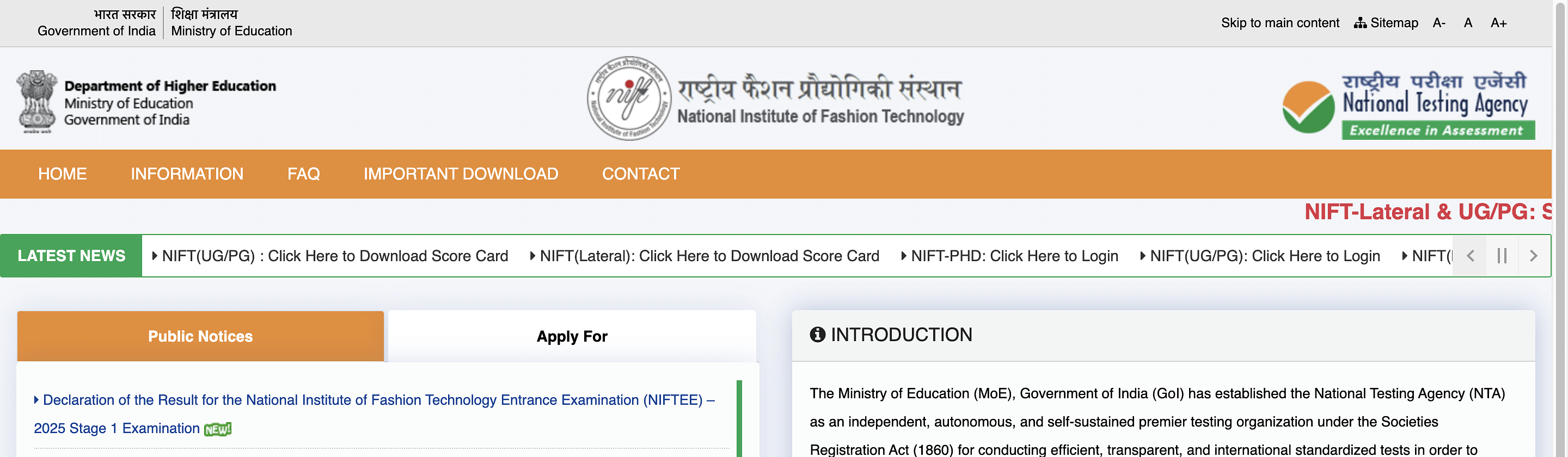 NIFT Result 2025