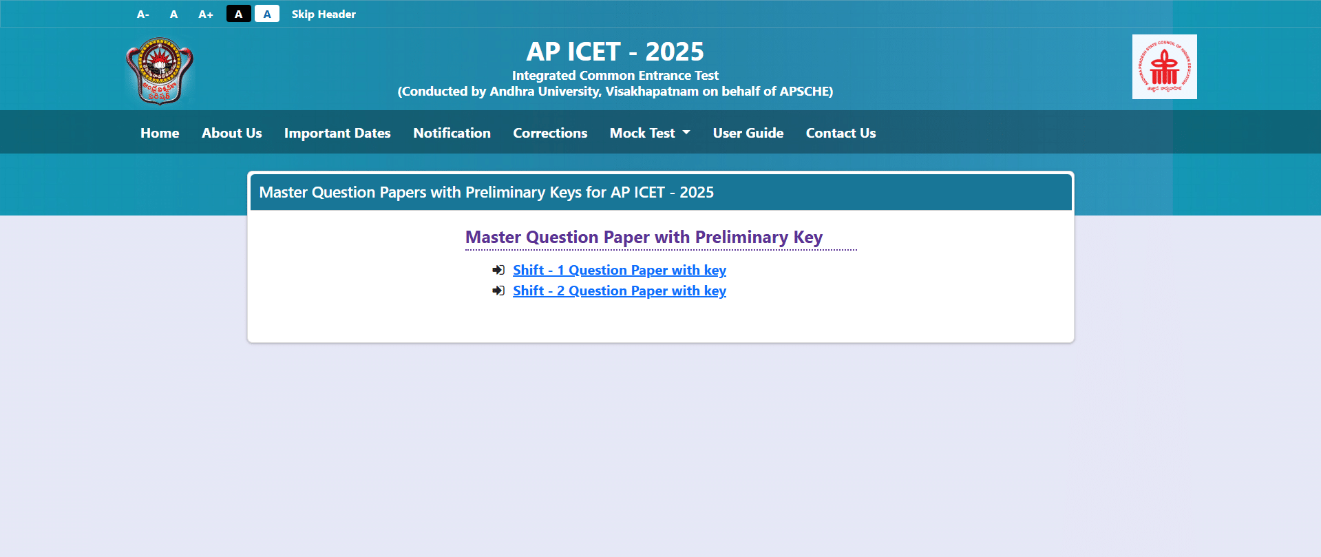 AP ICET Official Website