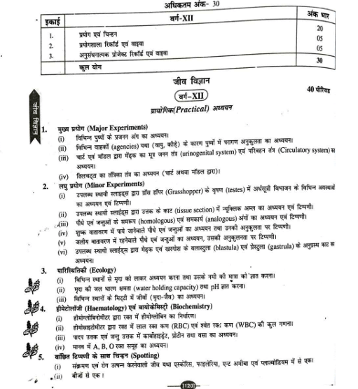 bihar board 12th practical syllabus