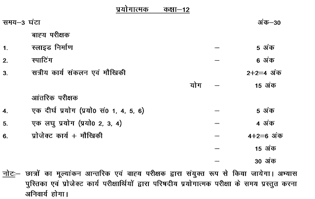 UP Board Class 12 Practical Exam Marking scheme