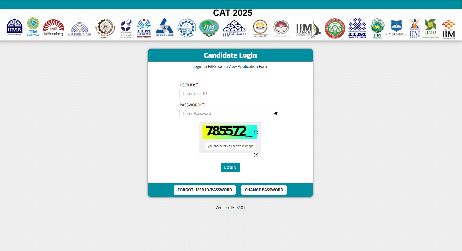 CAT Login Page