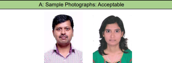 Samples of Selected Photgraphs  for IIT JAM 2026 Application Form 