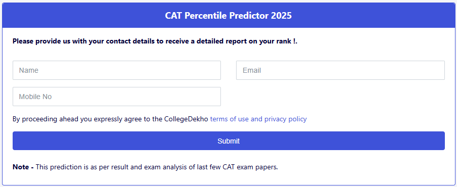 CAT Percentile Predictor 2