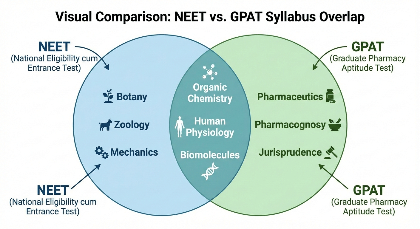 GPAT vs NEET Syllabus Overlap