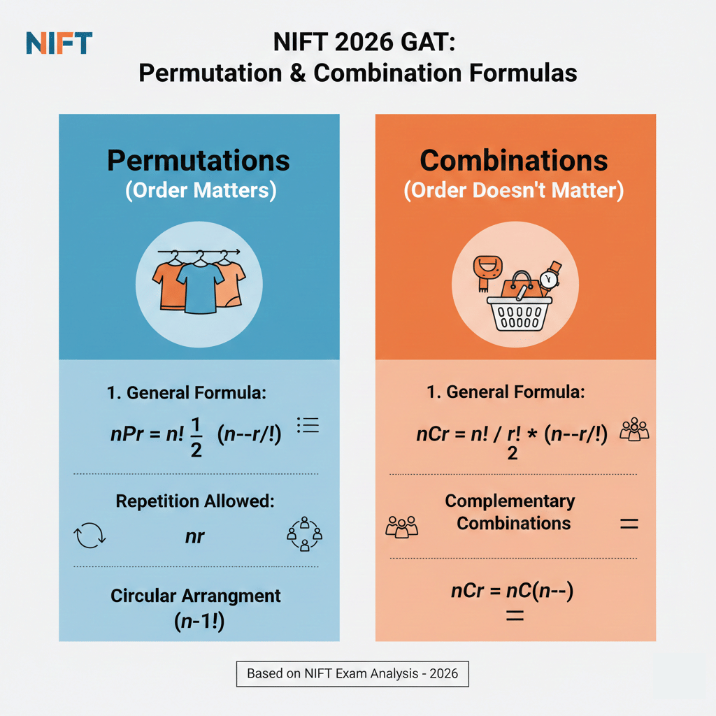 NIFT Exam 2026 Practice Sets for Permutations and Combinations