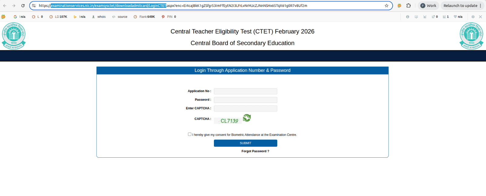 CTET 2026 Admit Card Download Window