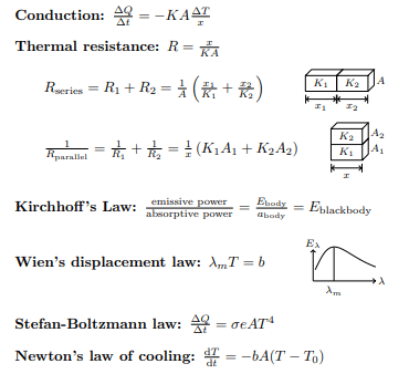 Heat Transfer Formula HSC Physics