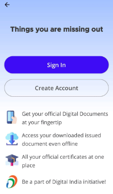 Creating Account on DigiLocker App