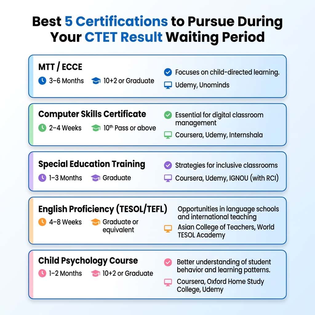Best 5 Certifications to Pursue during your ctet result waiting period