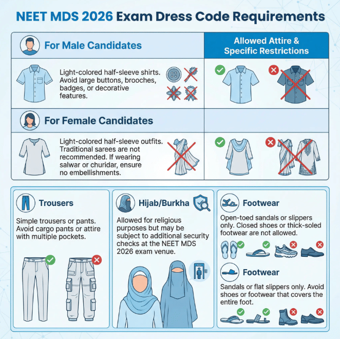 NEET MDS 2026 Dress Code Instructions