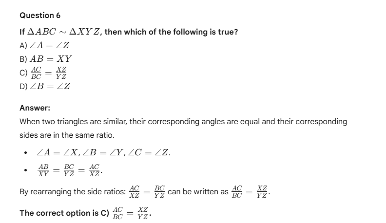 AP SSC Maths Answer Key for Question Number 6