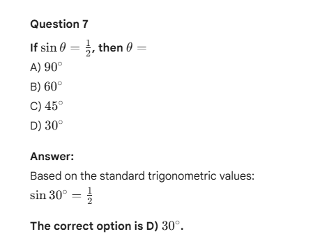Maths Answer Key Question Number 7