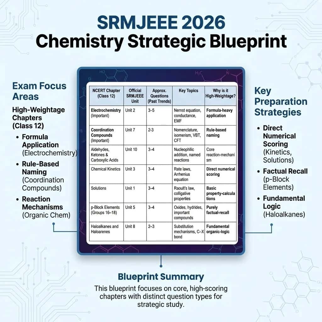 SRMJEEE 2026 Exam Chemistry important chapters