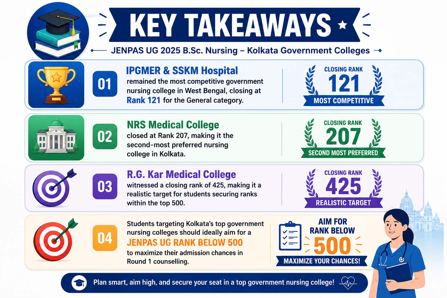 Key takeaways for nursing college cutoffs in Kolkata